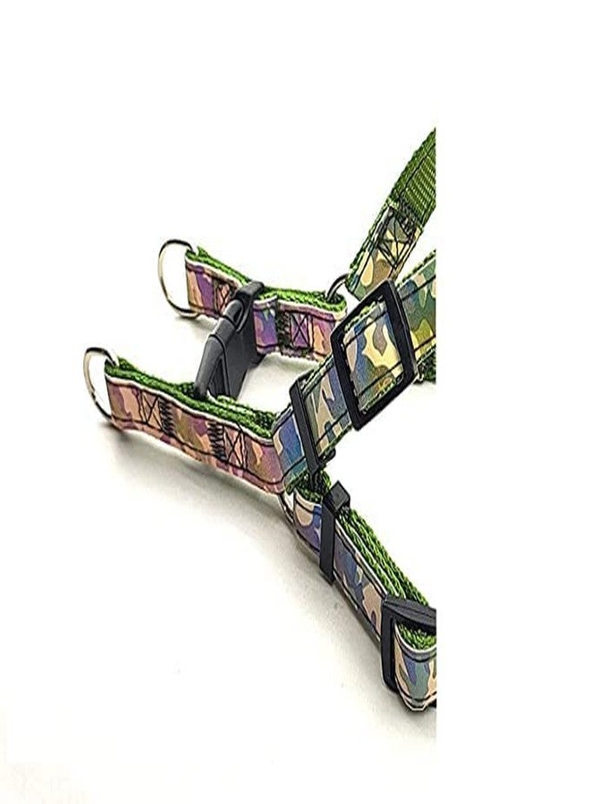 Pups&Pets Pet Printed Ribbon Stitched 10MM Adjustable Nylon Soft Reflective Harness and Leash Set Ideal for Playing/Training and Walking for Puppies - Multicolor (X-Small) - Image 4